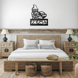 Gnome with Books Address Metal Sign