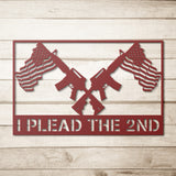 I Plead The 2nd AR Flag Metal Wall Art