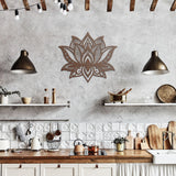 Lotus Floral Mandala Metal Wall Art