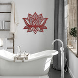 Lotus Floral Mandala Metal Wall Art