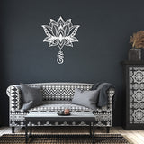 Lotus Unalome Metal Wall Art