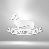 Dachshund Banner Monogram - Steel Sign