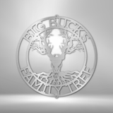 Deer Skull and Tree Monogram - Steel Sign