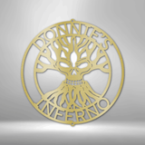 Skull Family Tree Monogram - Steel Sign