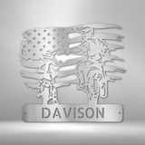 American Motocross Family Monogram - Steel Sign