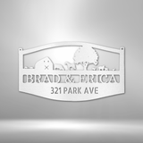 Farm Scene Monogram - Steel Sign