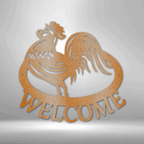 Welcome Rooster - Steel Sign