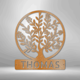 Simple Tree Monogram - Steel Sign