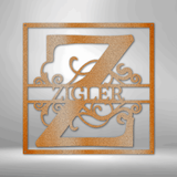 Split Square Monogram- Steel Sign
