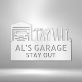 Master Of The Garage Monogram - Steel Sign