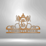 Initial and Name Monogram - Steel Sign