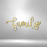 Family Script - Steel Sign