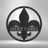 Fleur De Lis Monogram - Steel Sign