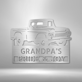 Grandpas Pickup Truck Monogram - Steel Sign