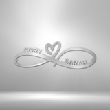 Infinity Couples Monogram - Steel Sign