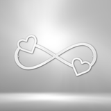 Double Heart Infinity - Steel Sign