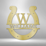 Custom Horseshoe Monogram - Steel Sign