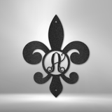 Fleur De Lis Initial - Steel Sign