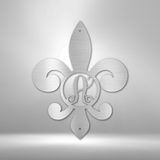 Fleur De Lis Initial - Steel Sign