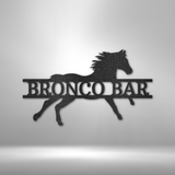 Sprinting Horse Monogram - Steel Sign
