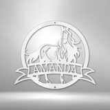 Majestic Horse Monogram - Steel Sign