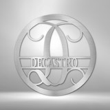 Circle Vine Monogram - Steel Sign