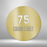 Circle Address - Steel Sign