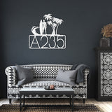 Man Surfer House Number Metal Sign