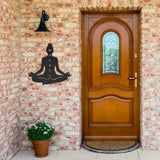 Meditation Girl with Chakras Metal Wall Art