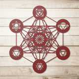 Metatron with Chakras Metal Wall Art