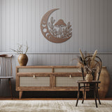 Moon and Mushroom Metal Wall Art
