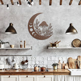 Moon and Mushroom Metal Wall Art