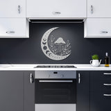 Moon and Mushroom Metal Wall Art