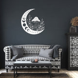 Moon and Mushroom Metal Wall Art