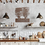 Motocross Father and Son US Flag Metal Wall Art