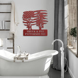 Motocross Father and Son US Flag Metal Wall Art