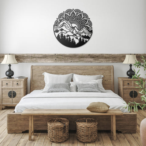 Mountain Mandala Metal Wall Art