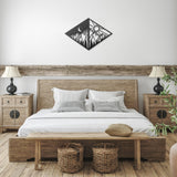 Mountain Nature Scene Day vs Night Metal Wall Art