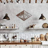 Mountain Nature Scene Day vs Night Metal Wall Art