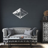 Mountain Nature Scene Day vs Night Metal Wall Art