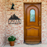 Mountains House Number Metal Sign