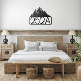 Mountains House Number Metal Sign