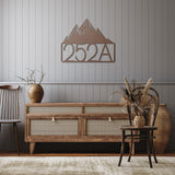 Mountains House Number Metal Sign