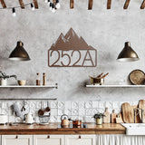 Mountains House Number Metal Sign