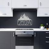 Mountains House Number Metal Sign
