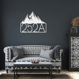 Mountains House Number Metal Sign