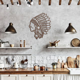Native American Chief Metal Wall Art