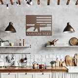 Personalized AR-15 US Flag Metal Wall Art