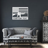 Personalized AR-15 US Flag Metal Wall Art