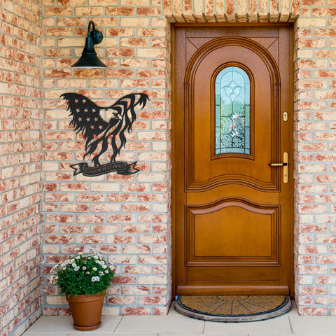 Personalized American Eagle Metal Sign